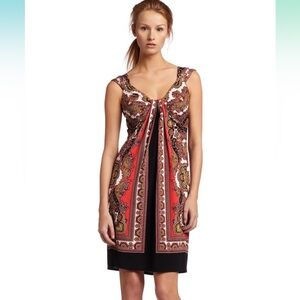 Dressbarn Women's Waterfall Paisley Patterned Mini Dress - size 4